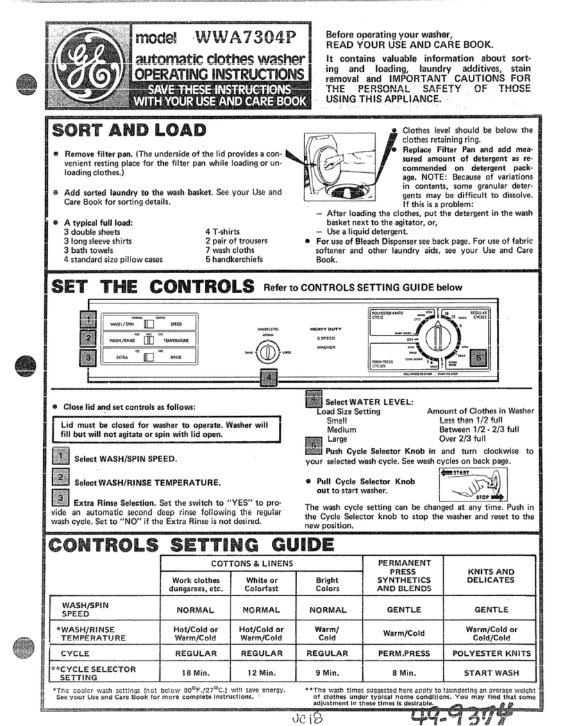 GE WWA7304P User manual
