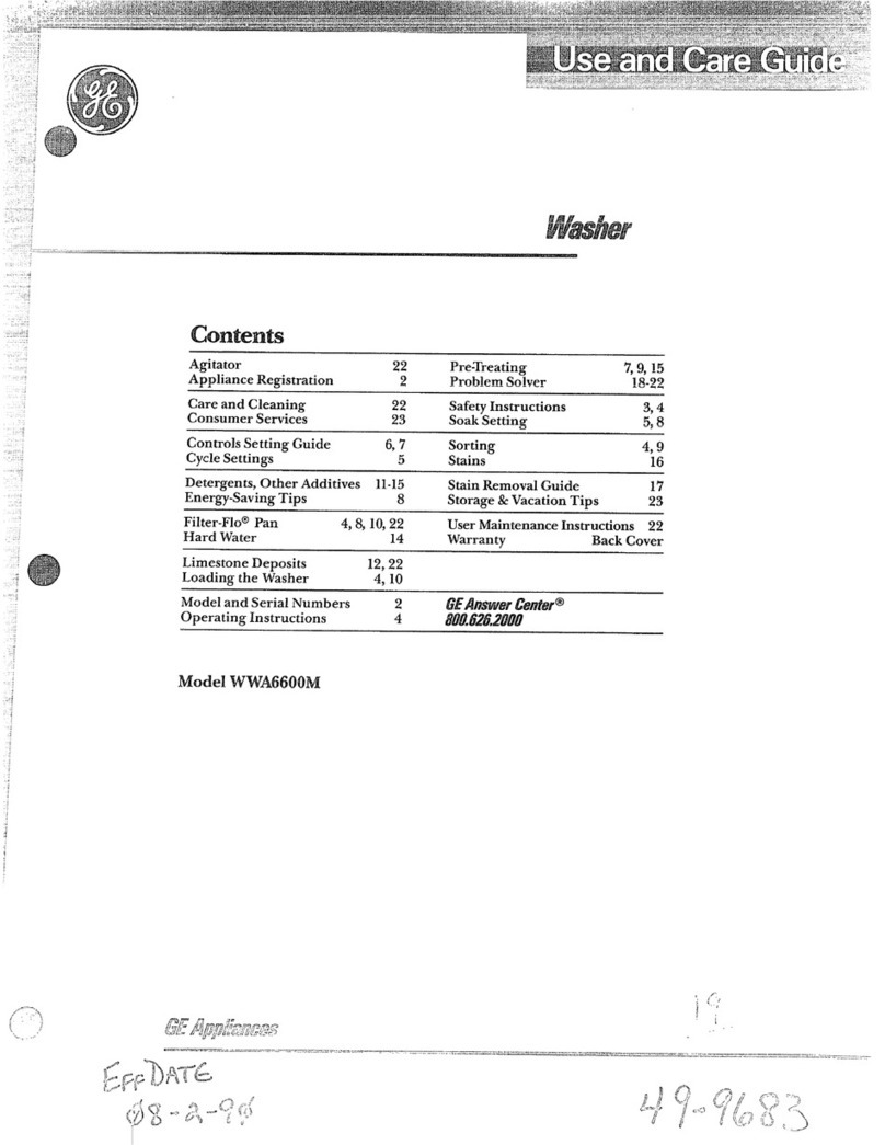 GE WWA6600M User manual