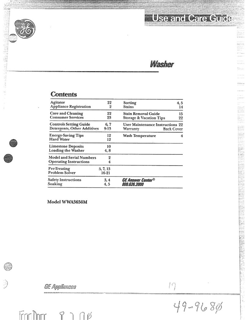 GE WWA3650M User manual
