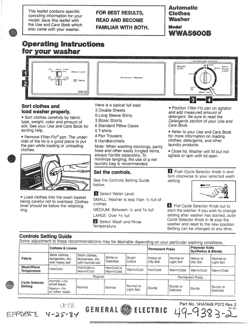 GE WWA5600B User manual