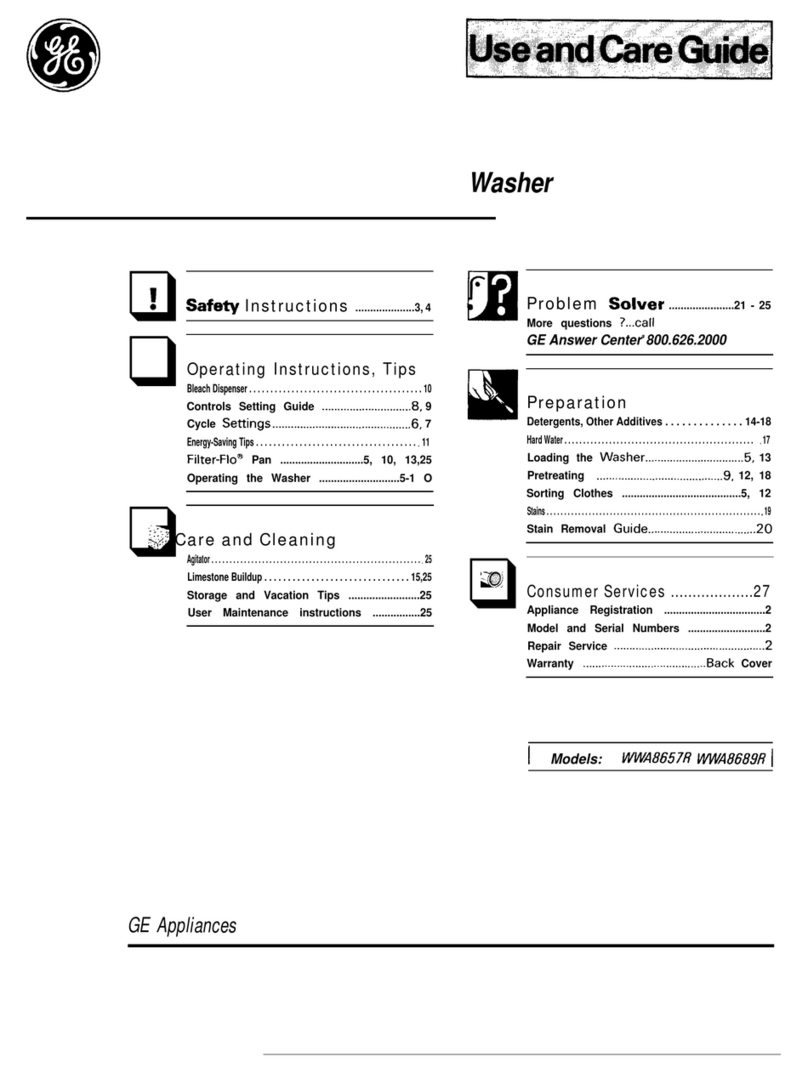 GE WWA8657R User manual