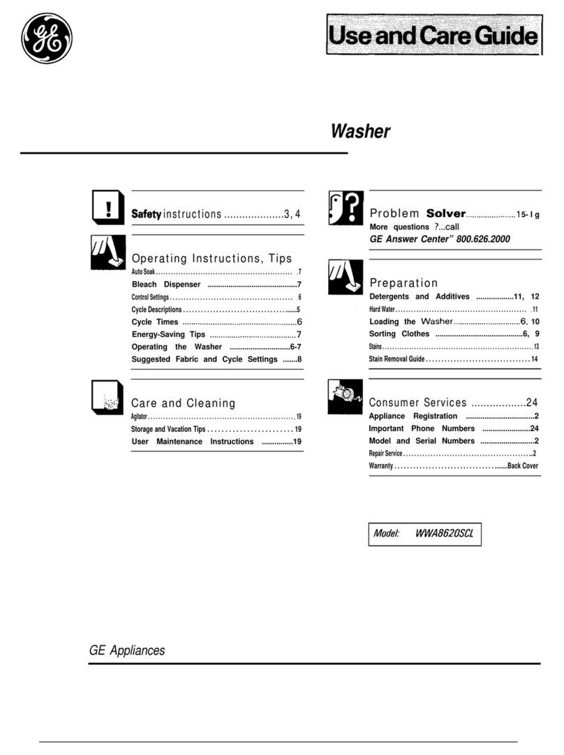 GE WWA8620SCL User manual