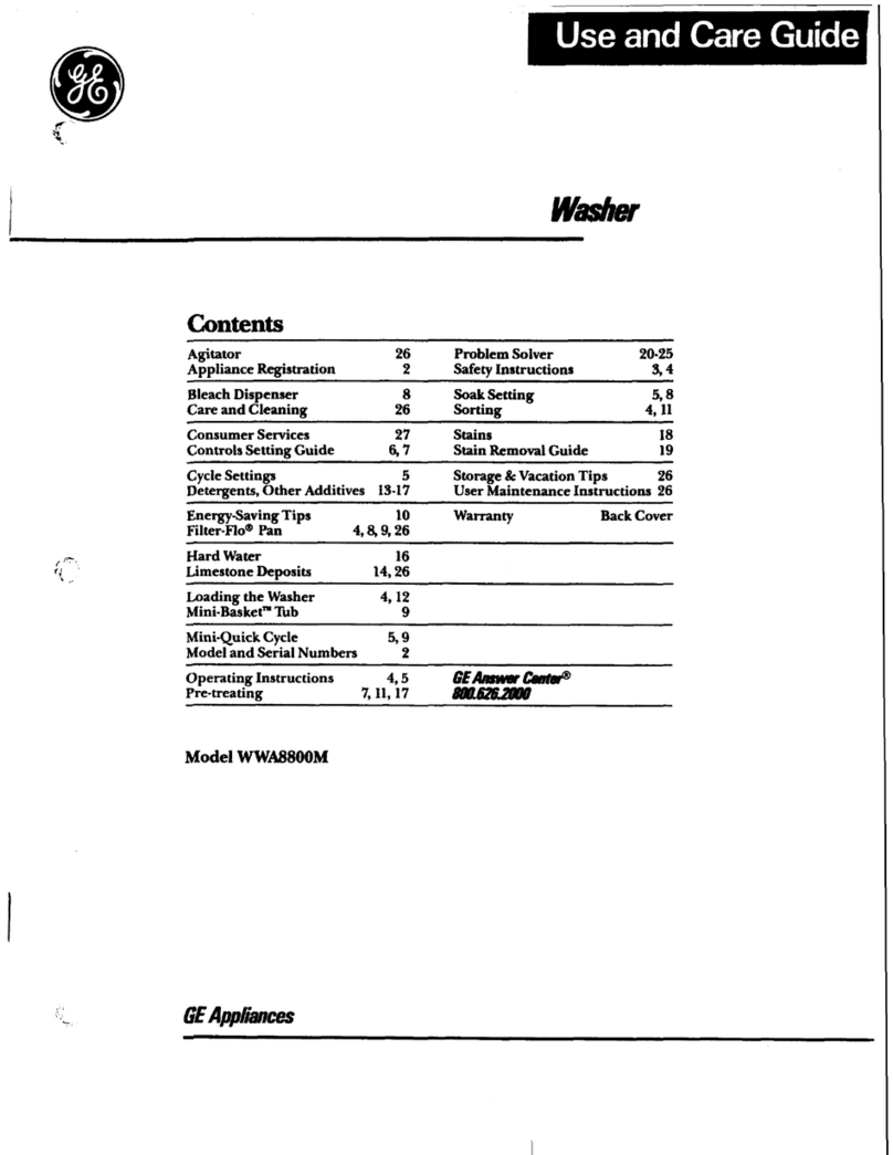 GE WWA8800M User manual