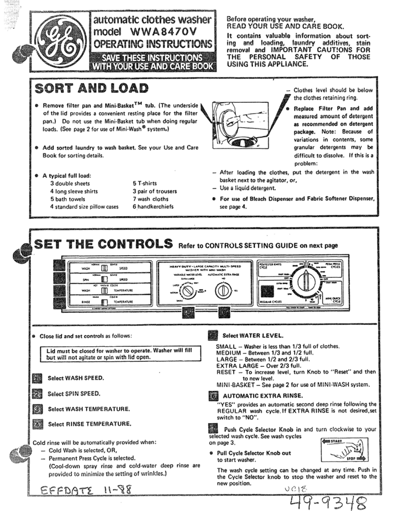 GE WWA8470V User manual GE WWA8470V User manual