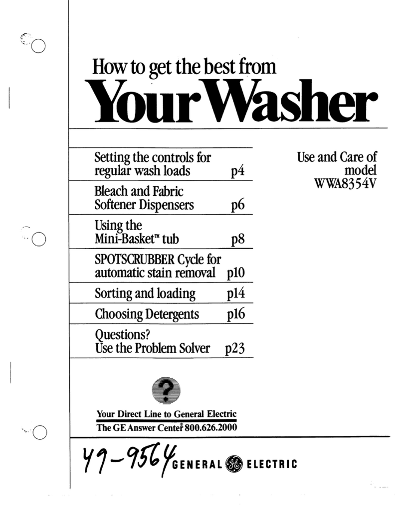 GE WWA8354V Installation instructions GE WWA8354V Installation instructions