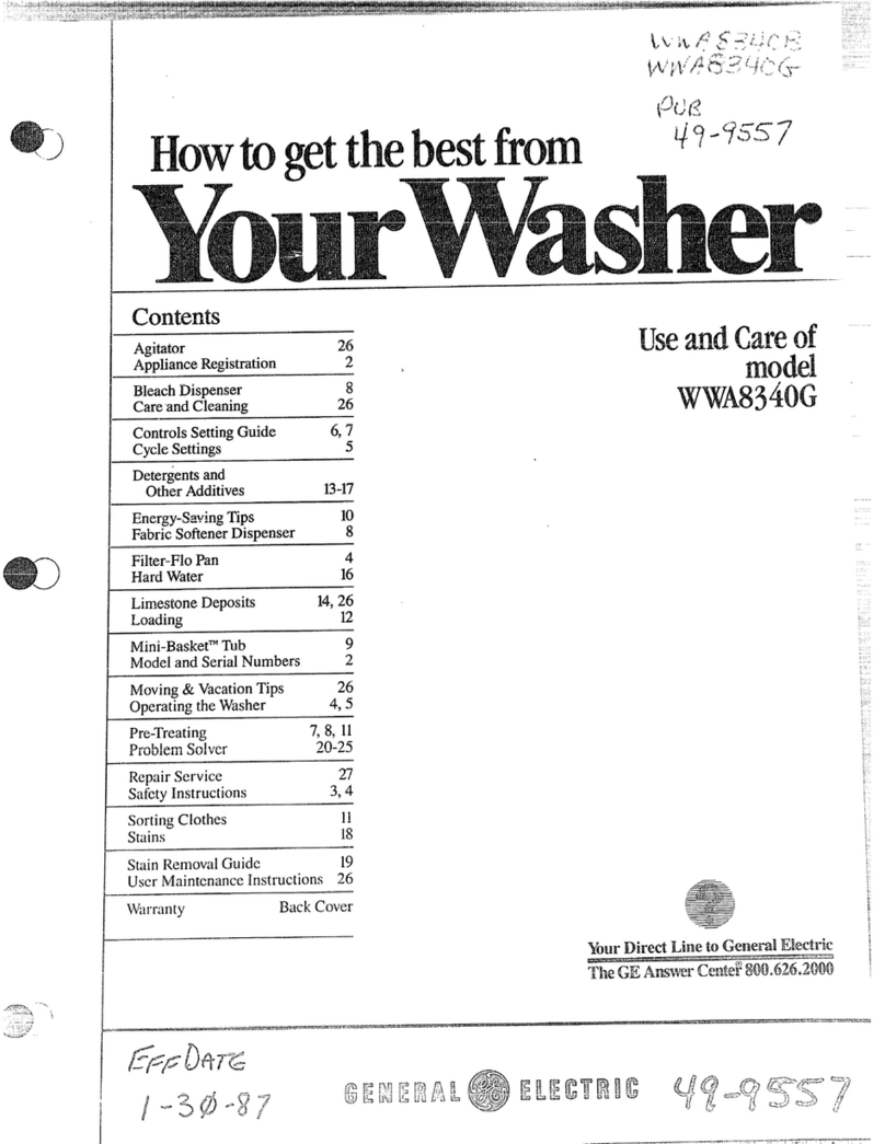 GE WWA8340G Installation instructions