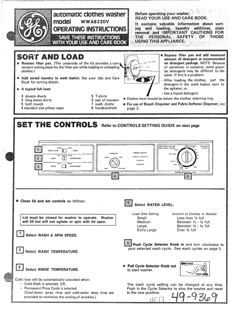 GE WWA8320V User manual