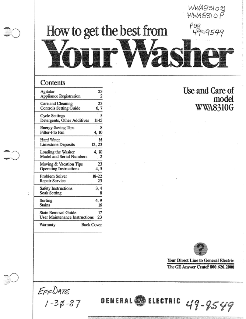 GE WWA8310G Installation instructions GE WWA8310G Installation instructions