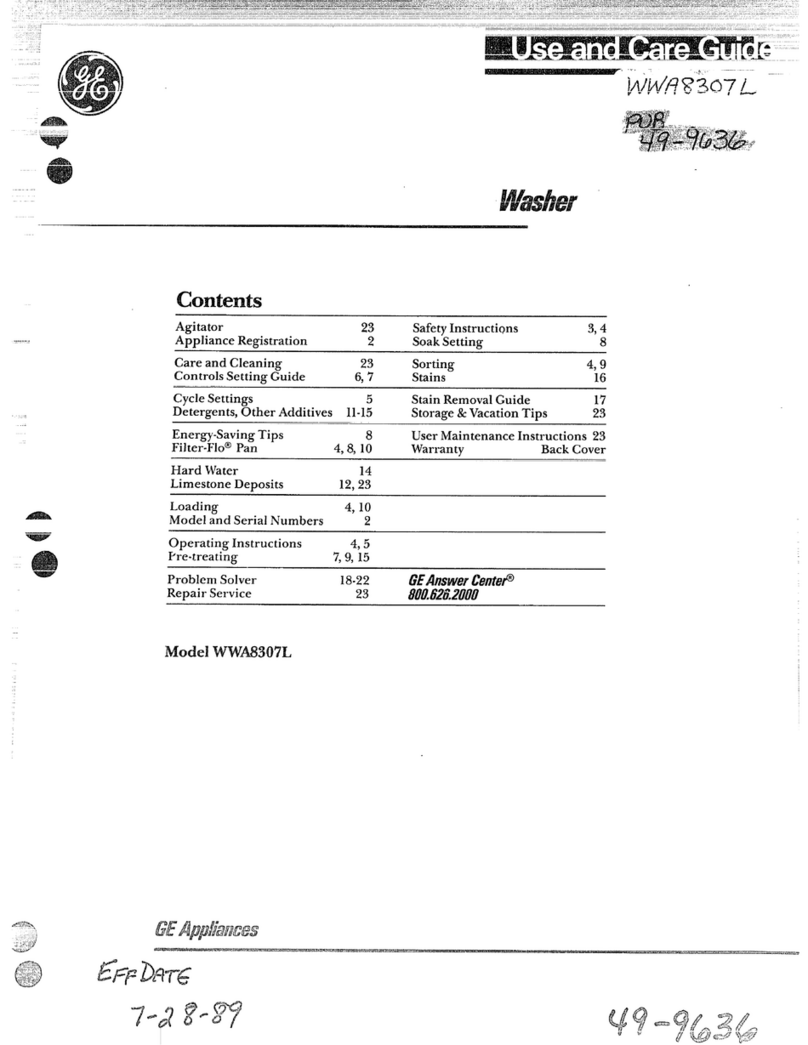 GE WWA8307L User manual