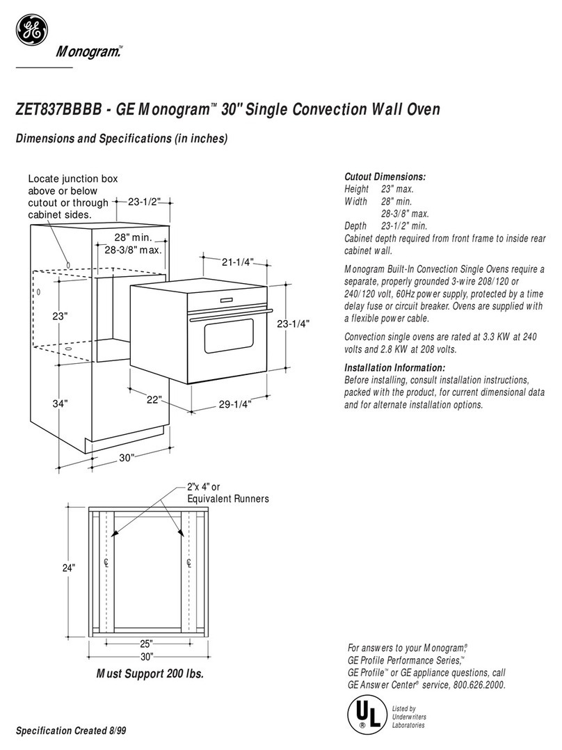 GE PROFILE PERFORMANCE SERIES ZET837BBBB User manual