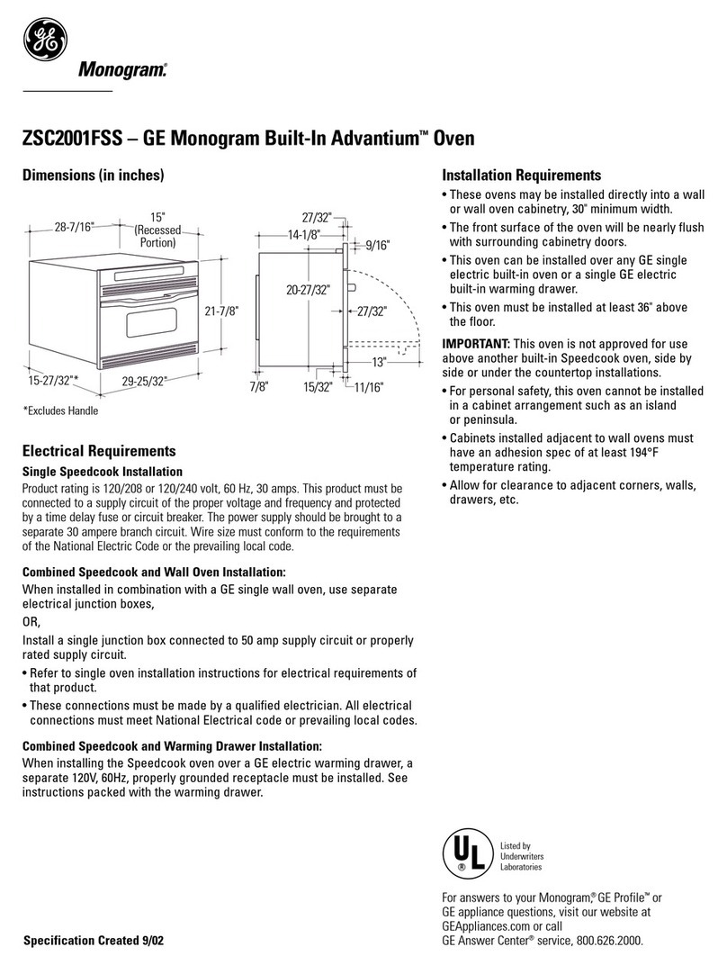 GE Monogram ZSC2001FSS User instructions