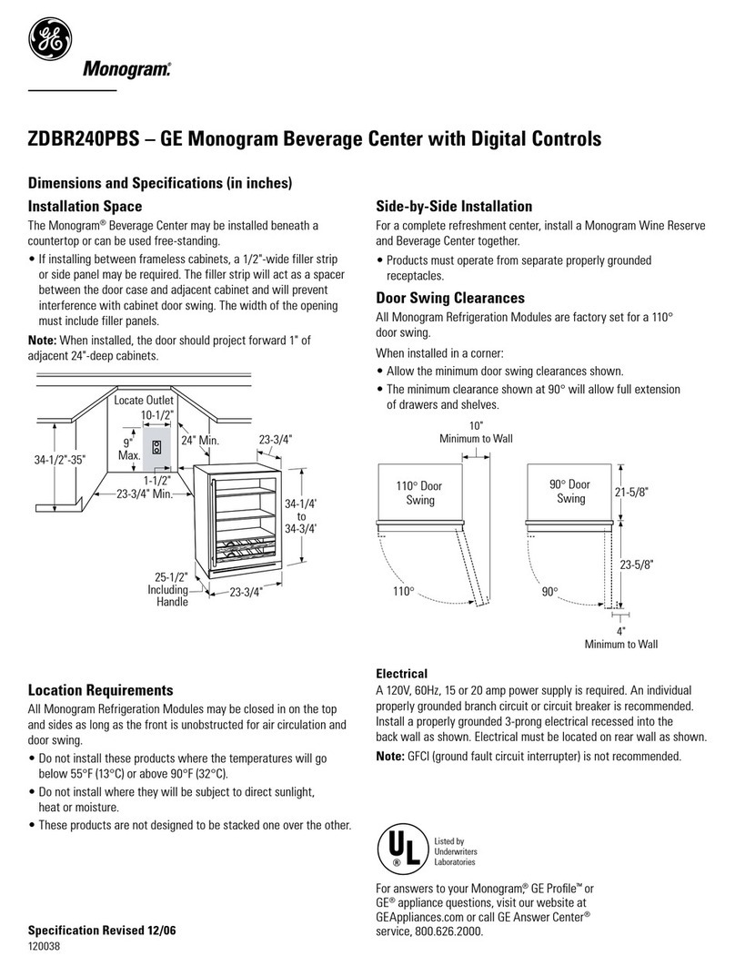 GE Monogram ZDBR240PBS User instructions