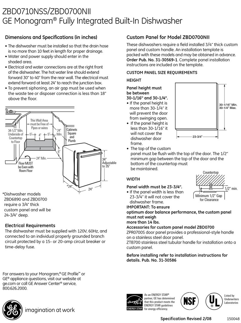 GE Monogram ZBD0700NII User guide