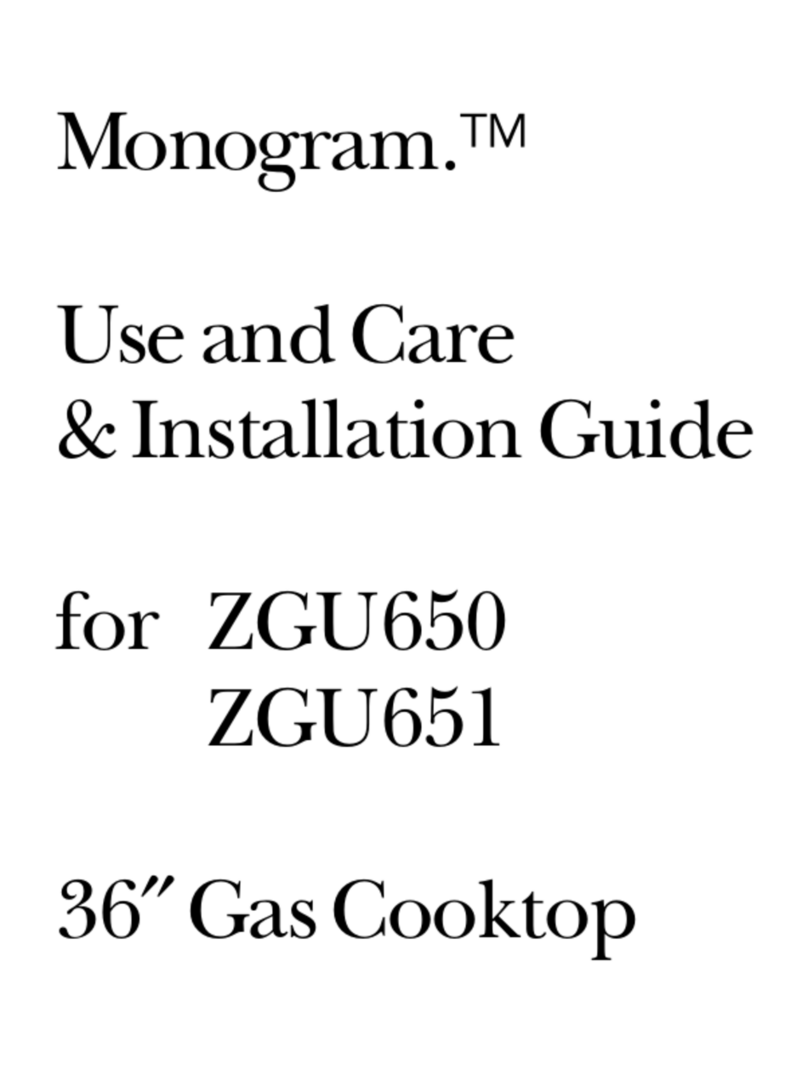 GE Monogram ZGU650 Training manual