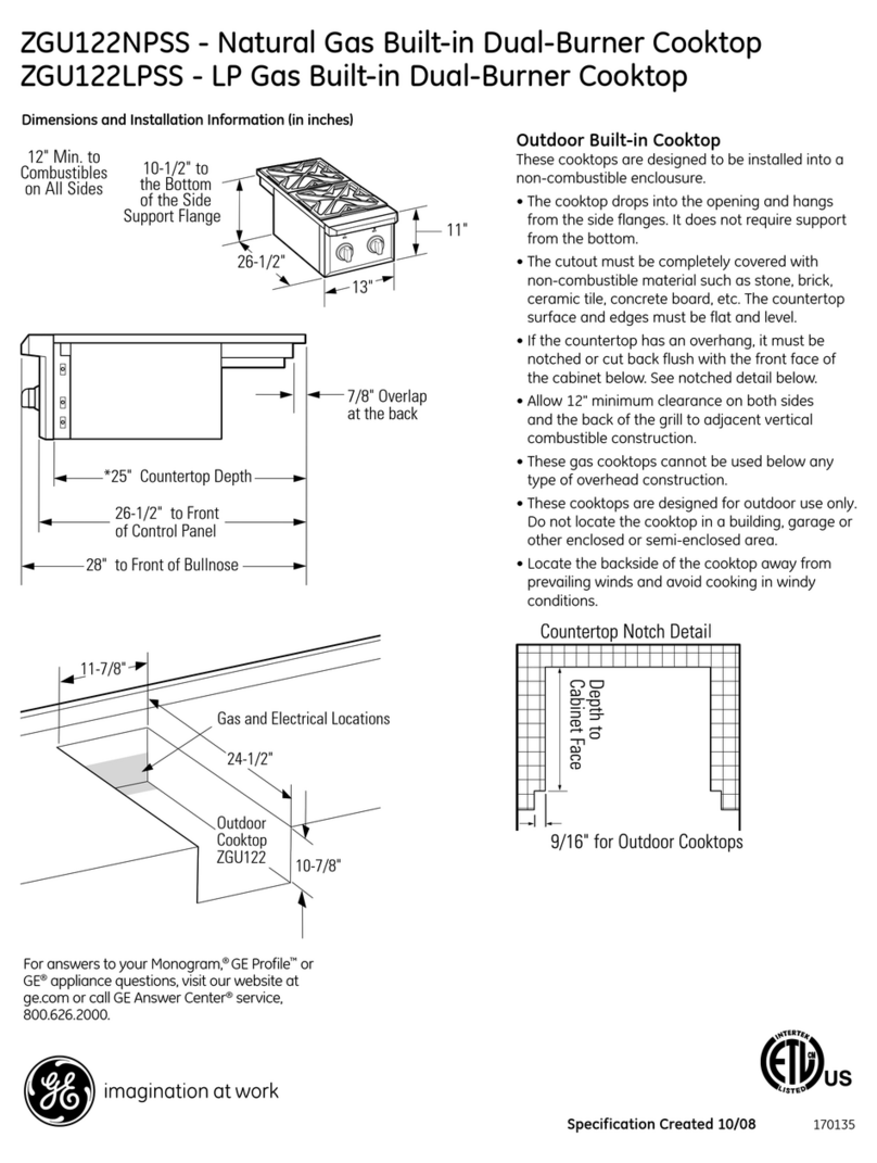 GE Monogram ZGU122NPSS Manual