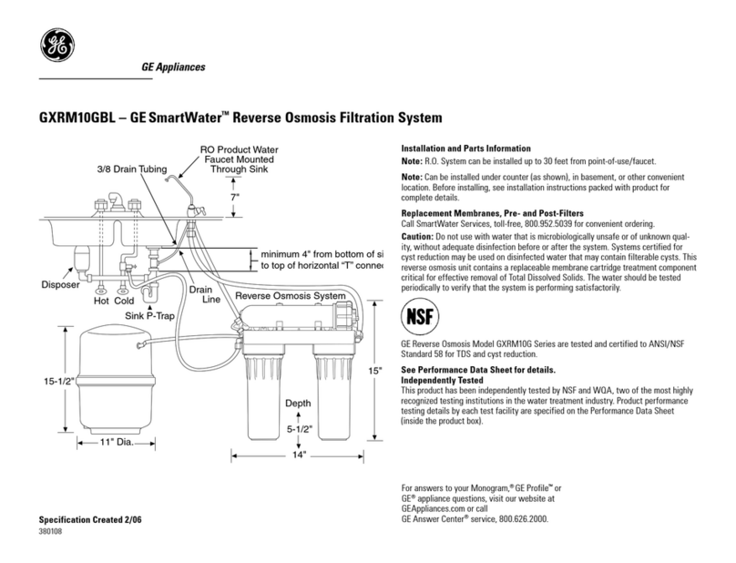 GE SmartWater GXRM10GBL User manual