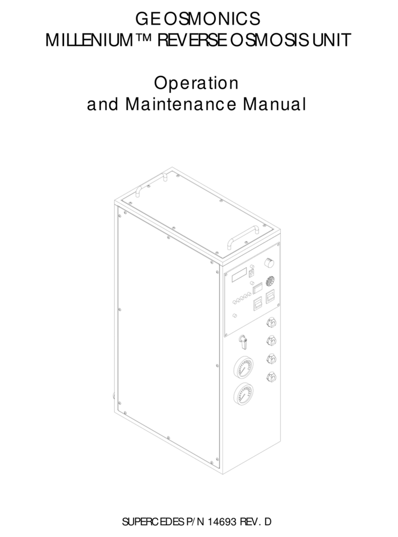 GE MILLENIUM  OSMONICS MILLENIUMTM REVERSE OSMOSIS... User manual
