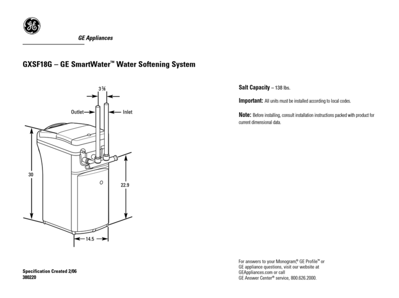 GE SmartWater GXSF18G User instructions