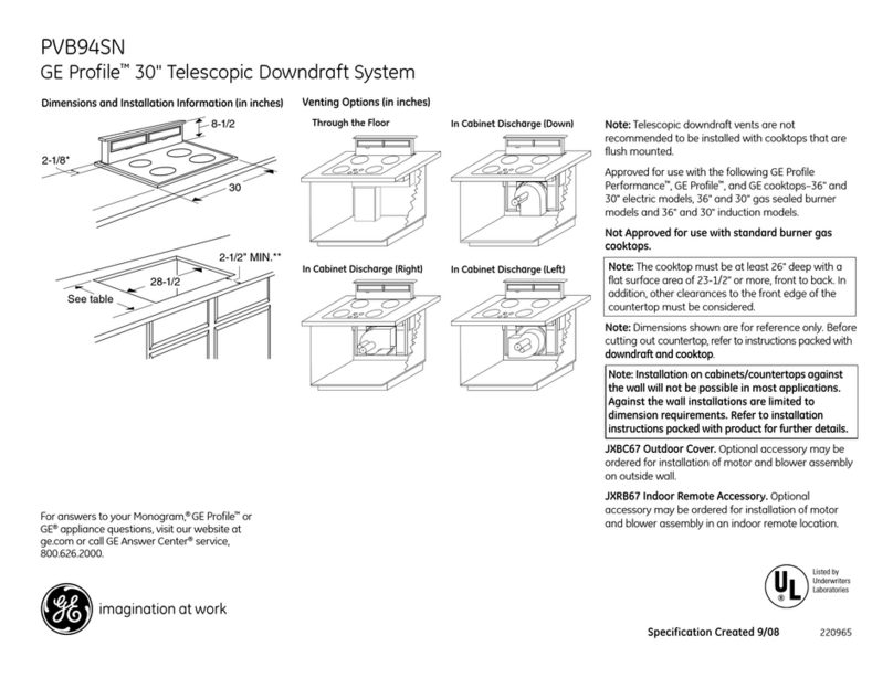 GE GE Profile PVB94SN Manual