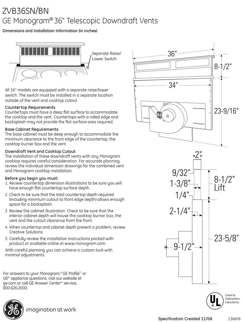 GE GE Monogram ZVB36BN Manual GE GE Monogram ZVB36BN Manual