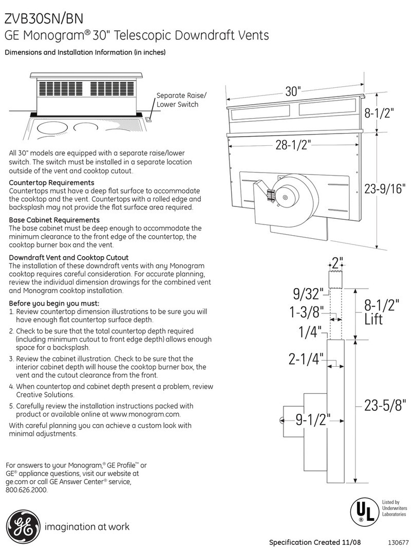 GE GE Monogram ZVB30BN Manual