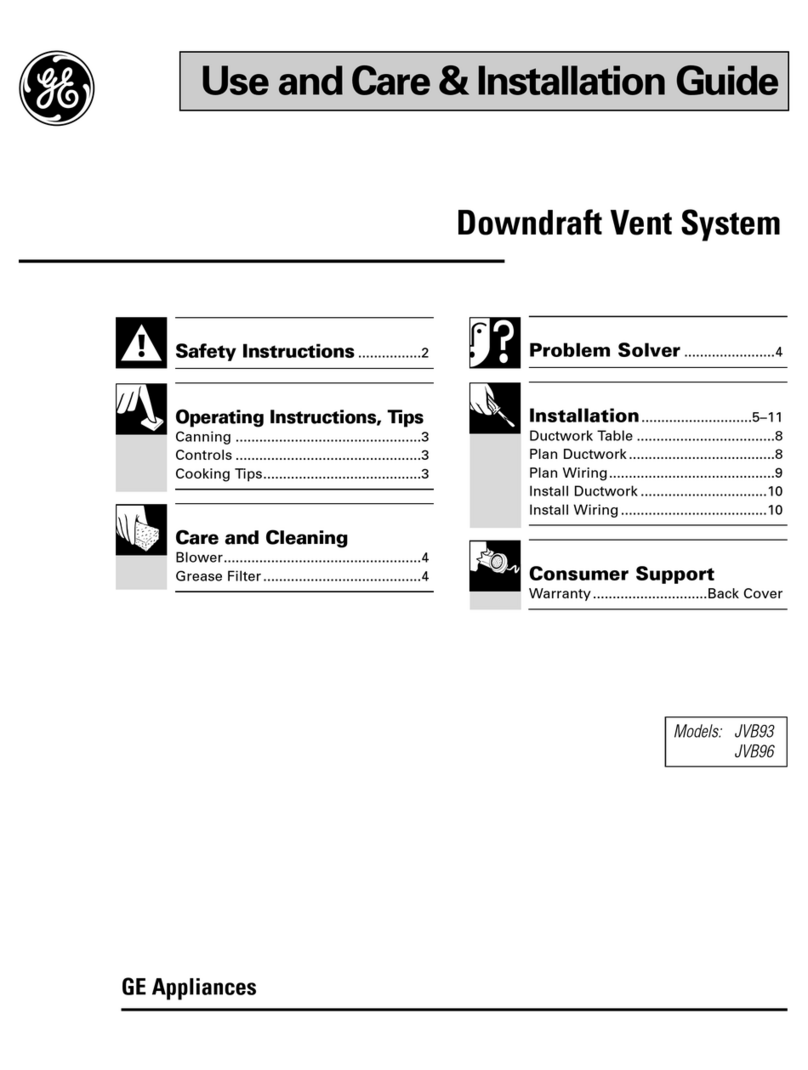 GE JVB93 Use and care & installation guide GE JVB93 Use and care & installation guide