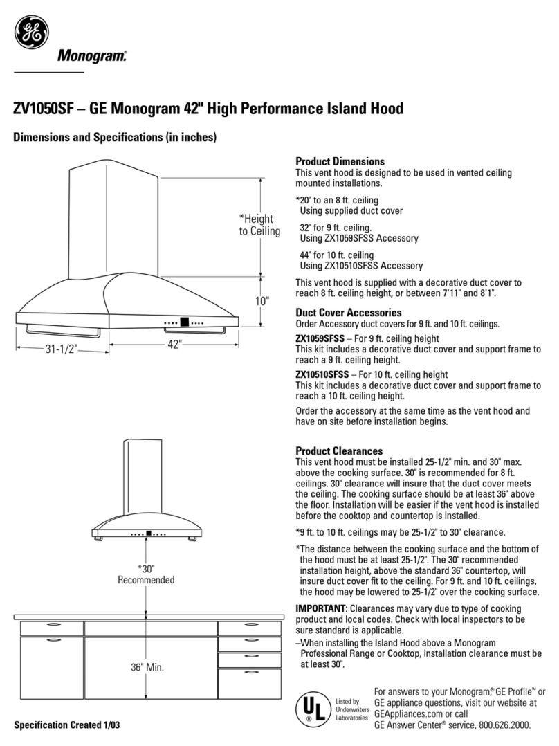 GE MONOGRAM ZV1050SF Installation information