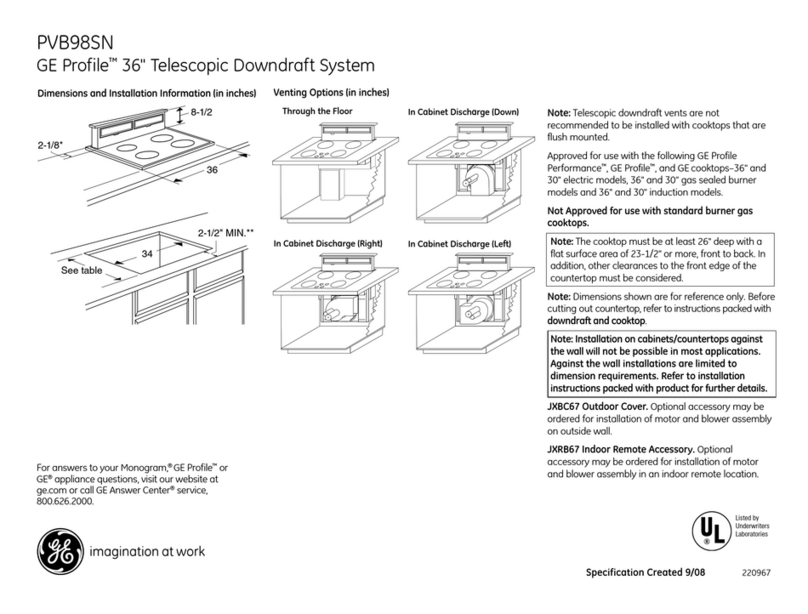 GE GE Profile PVB98SN Manual