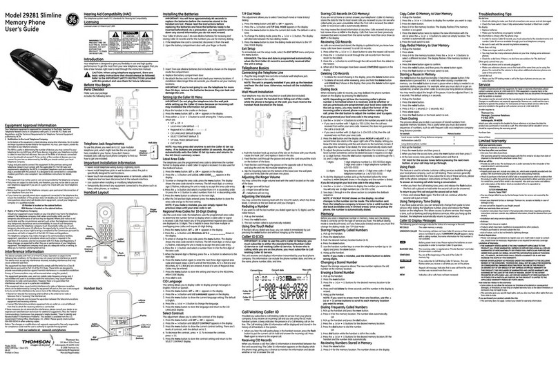 GE Slimline 00021389 User manual