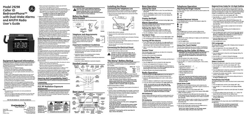 GE BedroomPhone 00023810 User manual