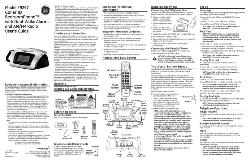 GE BedroomPhone 00004548 User manual