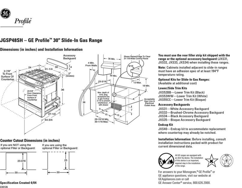 GE GE PROFILE JGSP48SH Manual