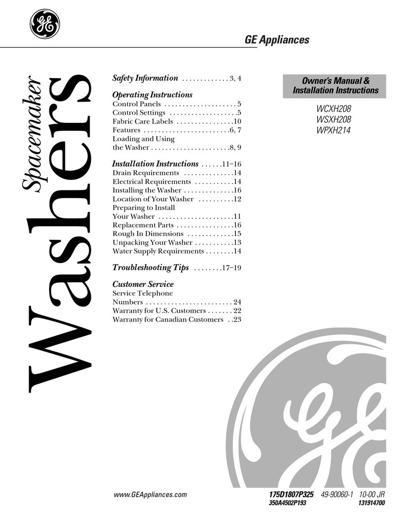GE Spacemaker WCXH208 Original instructions
