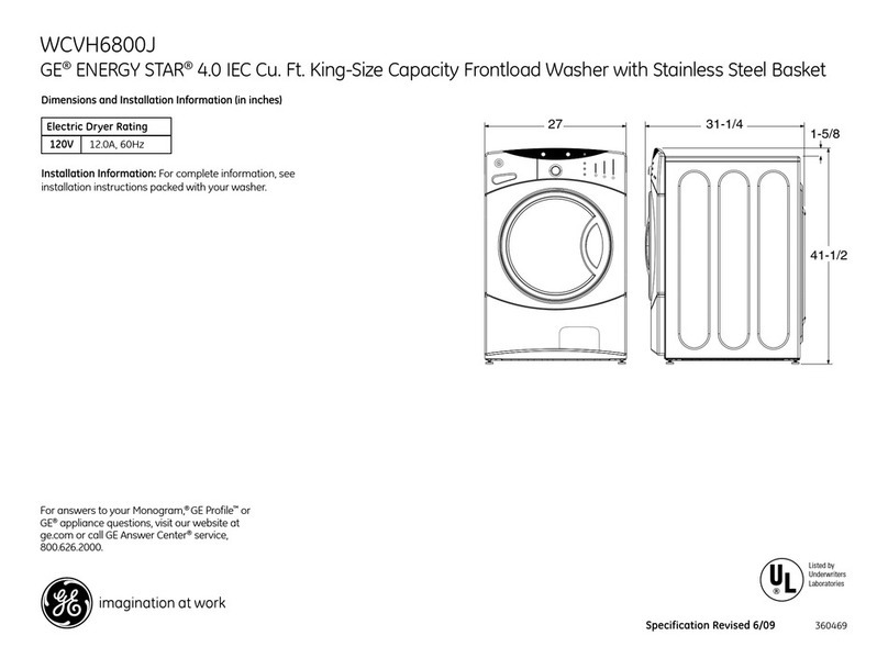 GE WCVH6800JBB User manual