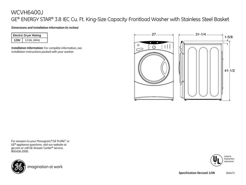 GE WCVH6400J User manual