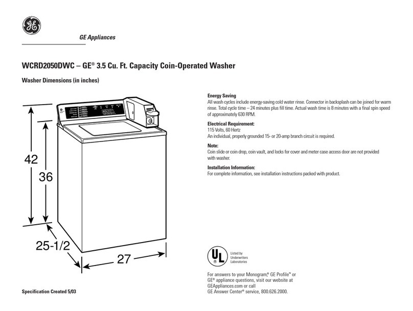 GE WCRD2050DWC User manual