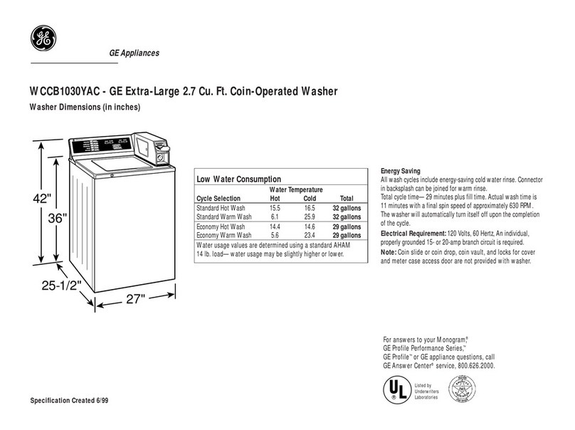 GE WCCB1030YAC User manual
