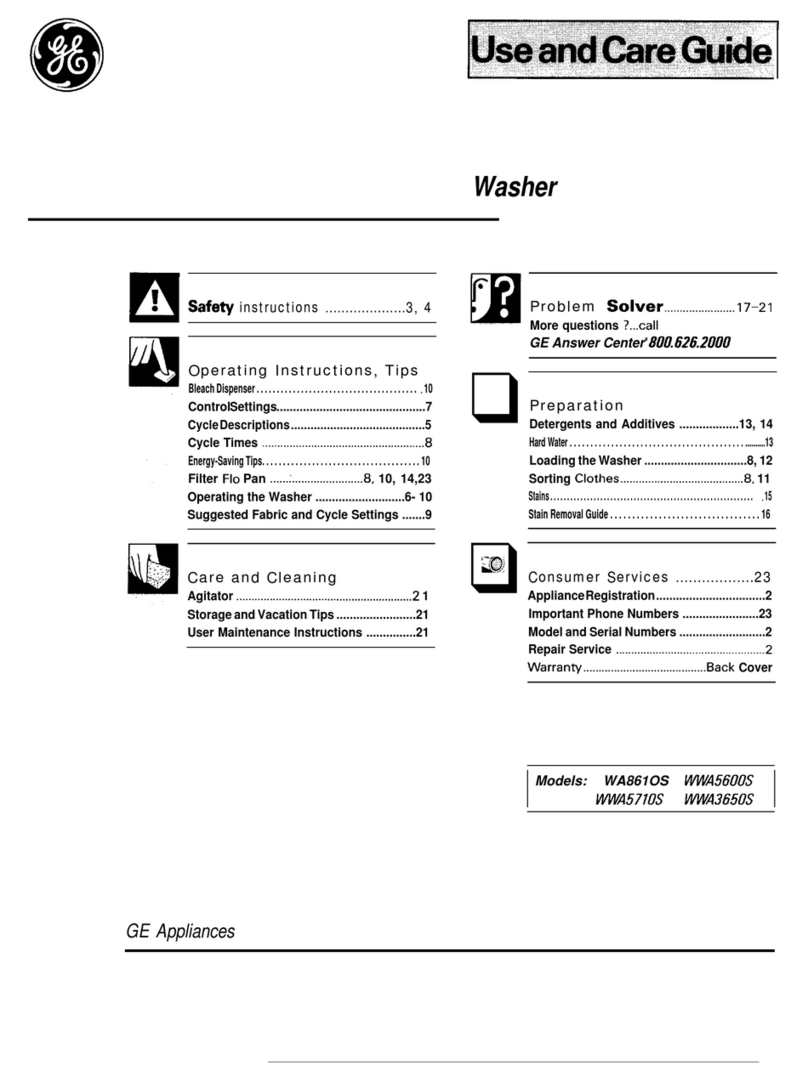GE WA8610S User manual