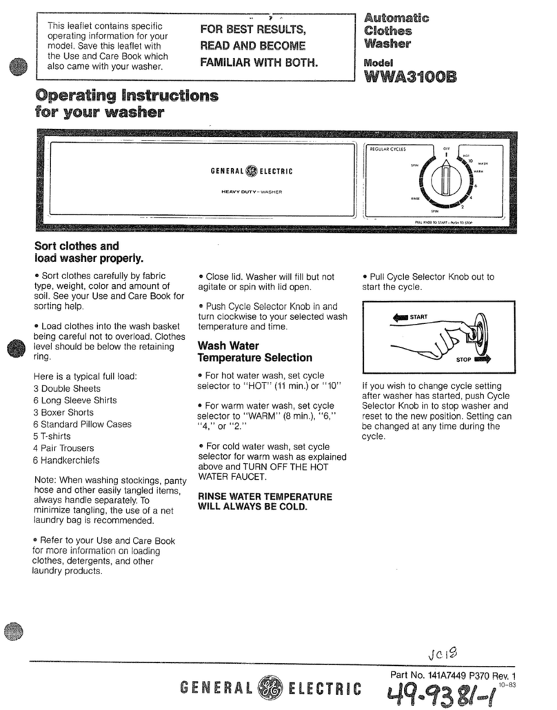 GE WWA3100B User manual