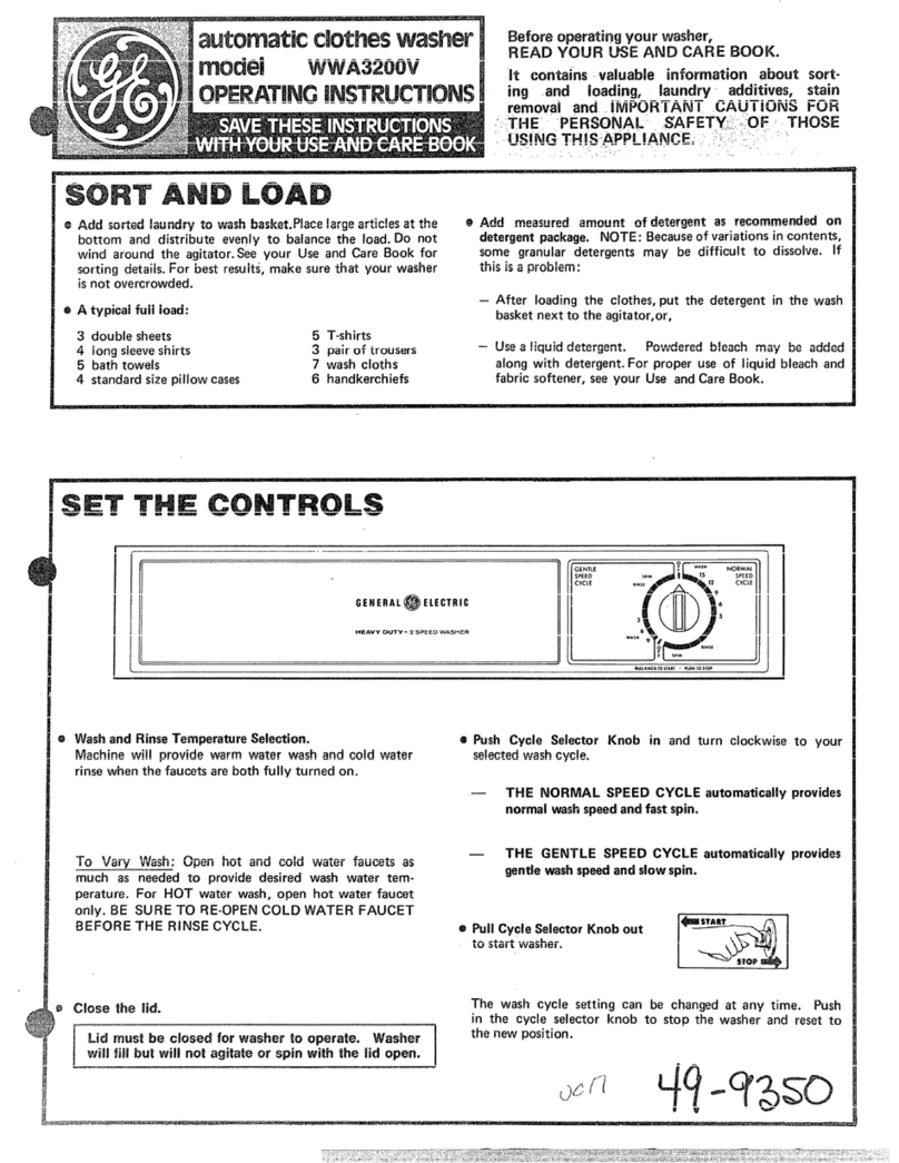 GE WWA3200V User manual