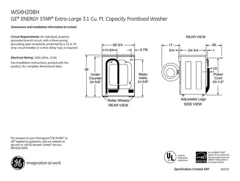 GE WSXH208H User manual