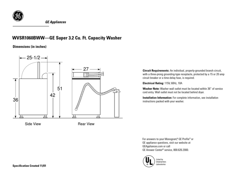 GE WVSR1060BWW User manual