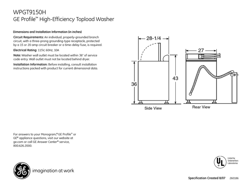 GE Profile ENERGY STAR WPGT9150H User manual GE Profile ENERGY STAR WPGT9150H User manual