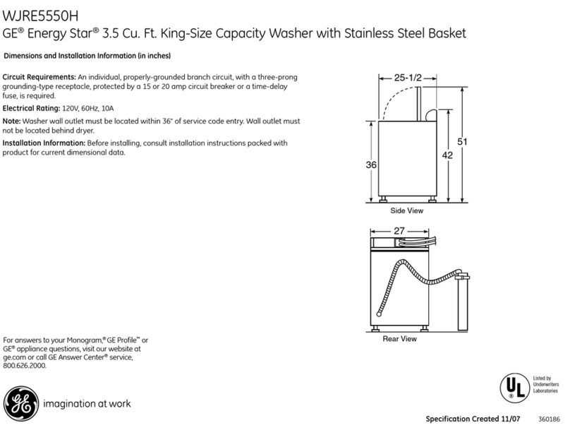 GE WJRE5550HWW User manual