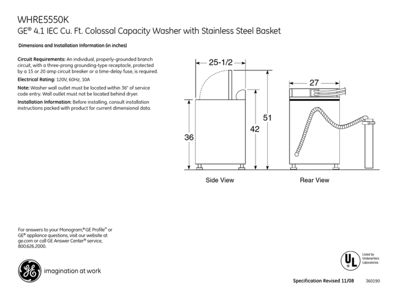 GE WHRE5550K User manual