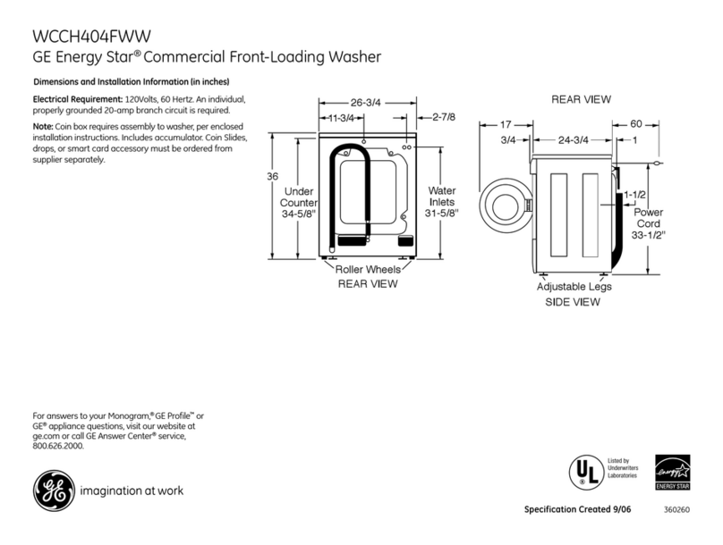 GE GE Energy Star WCCH404FWW Manual