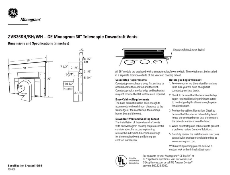 GE Monogram ZVB36BH User guide