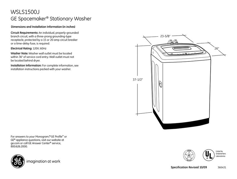 GE Spacemaker WSLS1500J Manual