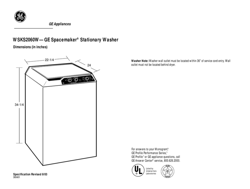 GE Spacemaker WSKS2060 User manual GE Spacemaker WSKS2060 User manual