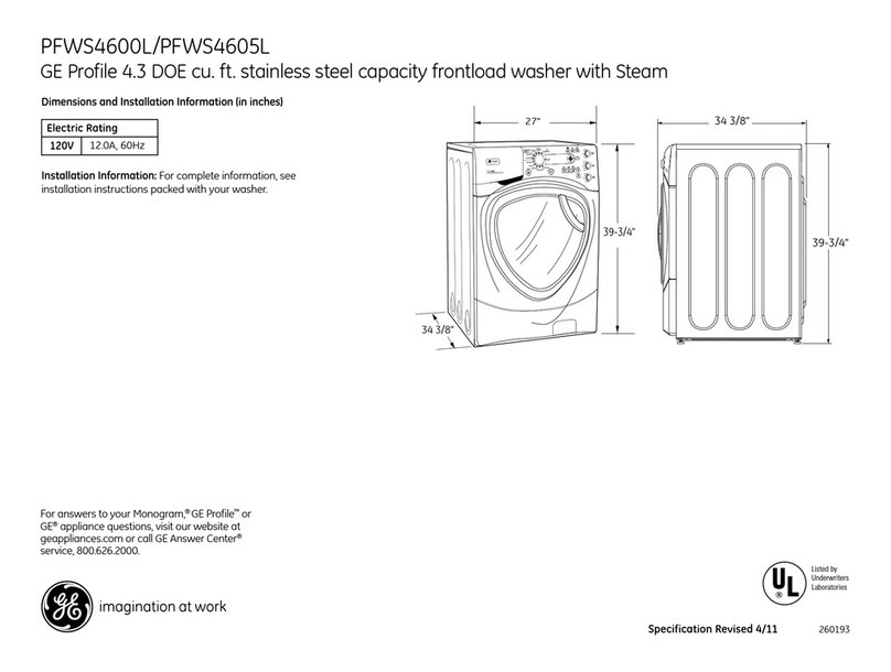 GE Profile PFWS4600L Manual GE Profile PFWS4600L Manual